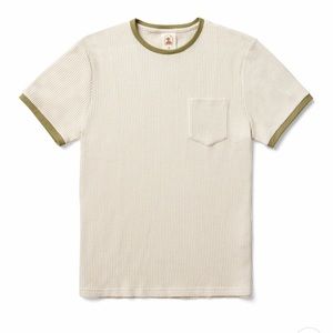 NWT Dandy Del Mar- The Cannes Waffle Knit Tee- Vintage Ivory- Mens M